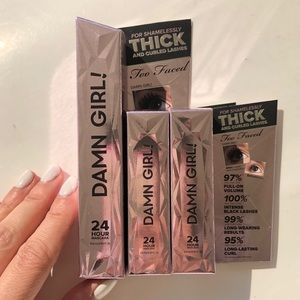 NIB New Toofaced Damn Girl Mascara + 2 Travel